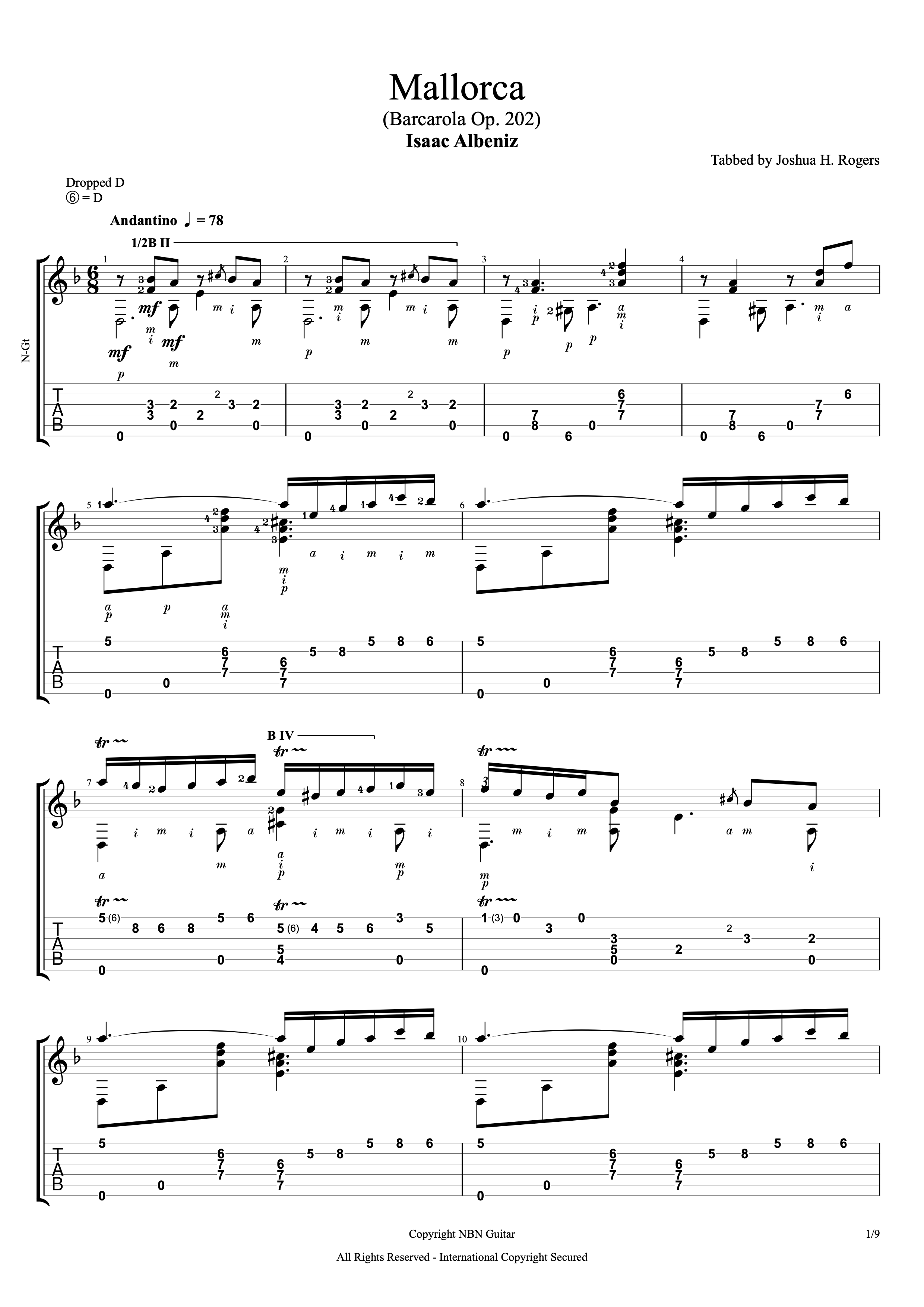 Learn Mallorca Op. 202 Classical Guitar Faster with Clear and